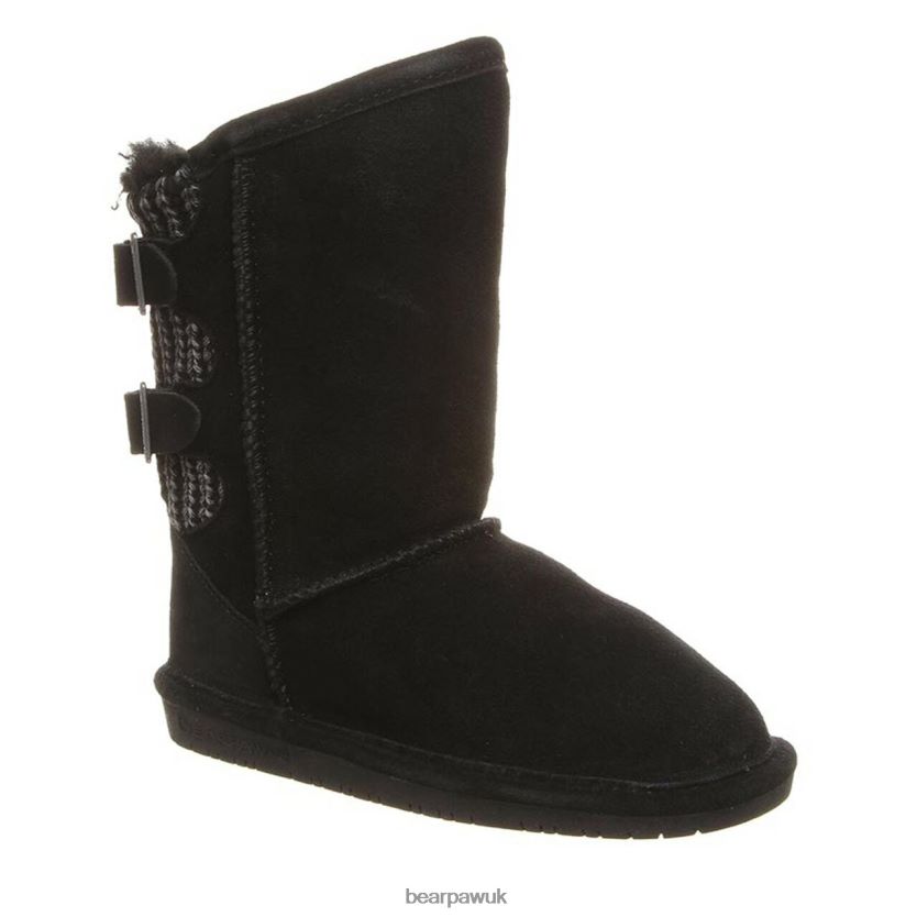 Boots UK BEARPAW Kids Boshie Youth Black Neverwet 44J6607