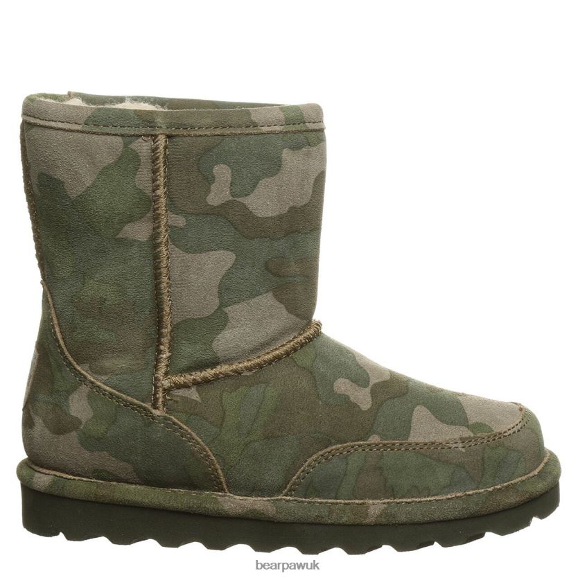 Boots UK BEARPAW Kids Brady Youth Olive Camo 44J6603