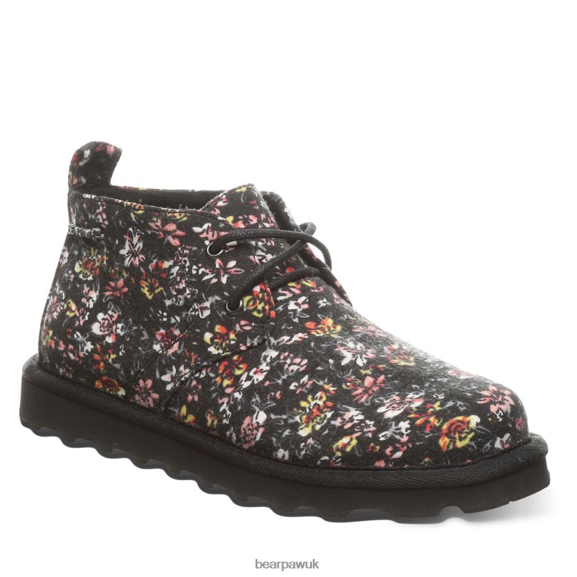 Boots UK BEARPAW Kids Skye Youth Black Floral 44J6571