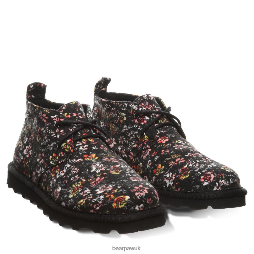 Boots UK BEARPAW Kids Skye Youth Black Floral 44J6571