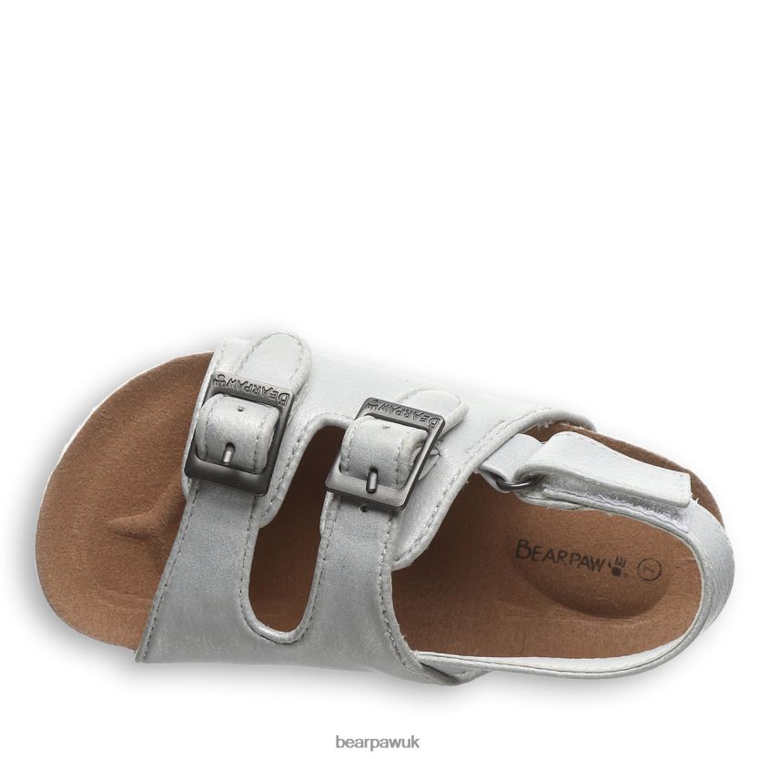 Sandals UK BEARPAW Kids Brooklyn Toddler White Metallic 44J6626