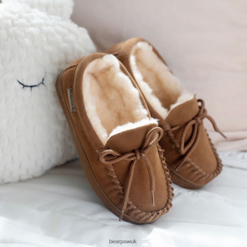 Slippers UK BEARPAW Kids Moc II Youth Hickory 44J6611