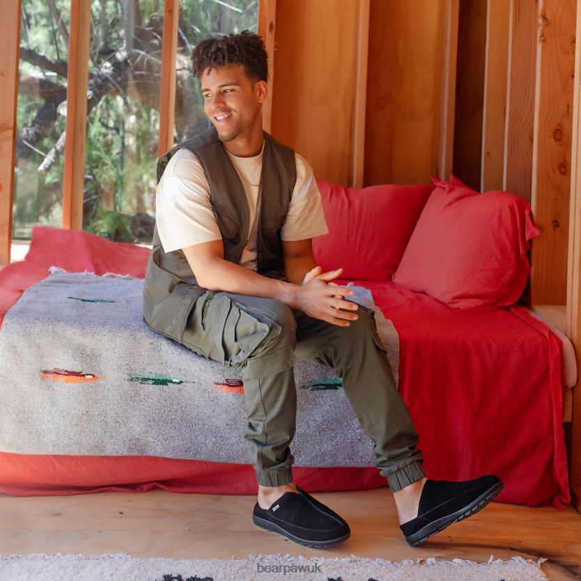 Slippers UK BEARPAW Men Bruce Black 44J6526