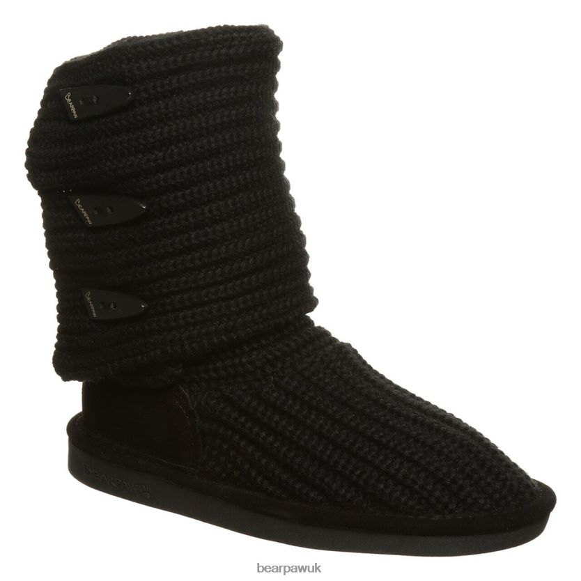 Boots UK BEARPAW Women Knit Tall Black 44J6178