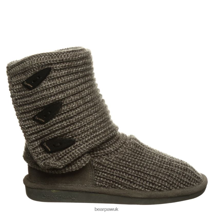Boots UK BEARPAW Women Knit Tall Gray 44J6176