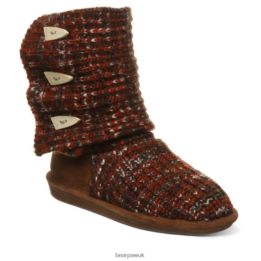 Boots UK BEARPAW Women Knit Tall Russet 44J6175