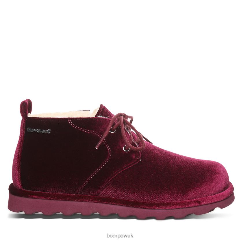 Boots UK BEARPAW Women Skye Burgundy Velvet 44J635