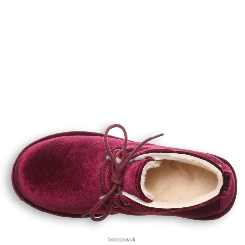 Boots UK BEARPAW Women Skye Burgundy Velvet 44J635