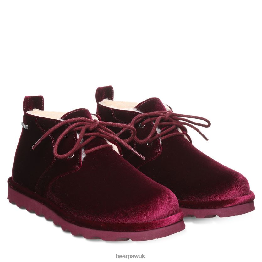 Boots UK BEARPAW Women Skye Burgundy Velvet 44J635
