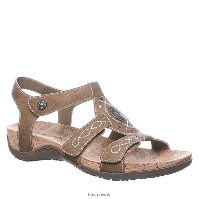 Sandals UK BEARPAW Women Ridley Wide Brown 44J6406