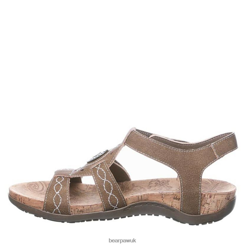 Sandals UK BEARPAW Women Ridley Wide Brown 44J6406