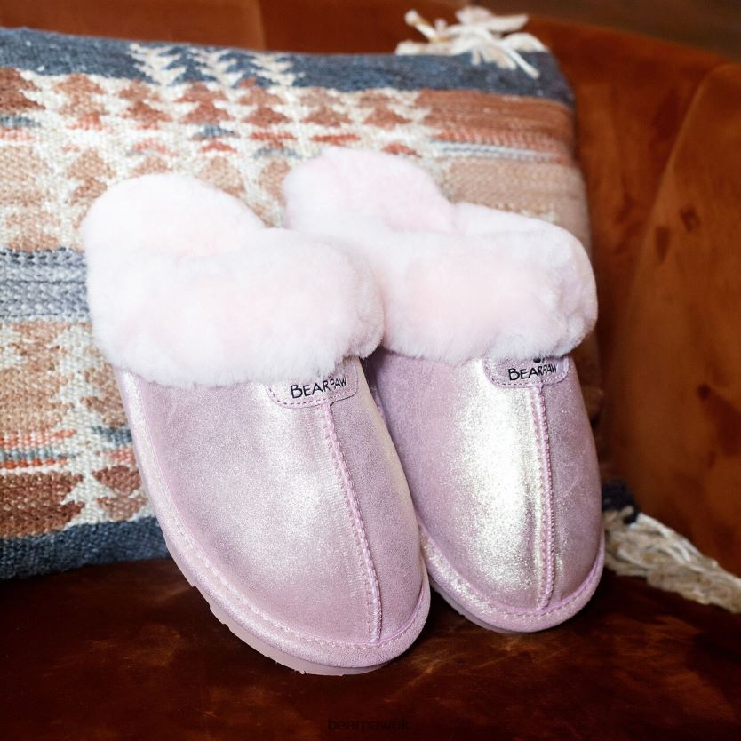 Slippers UK BEARPAW Women Loki Exotic Pink Glitter 44J6315