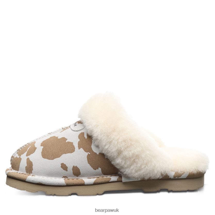 Slippers UK BEARPAW Women Loki Exotic Tan Cow Print 44J6265