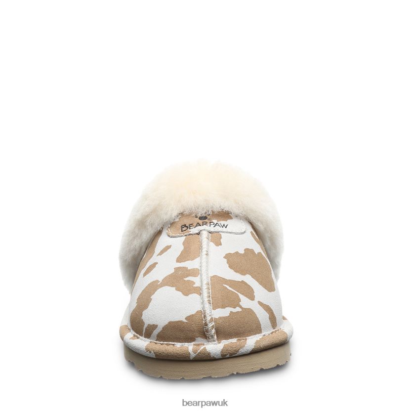 Slippers UK BEARPAW Women Loki Exotic Tan Cow Print 44J6265