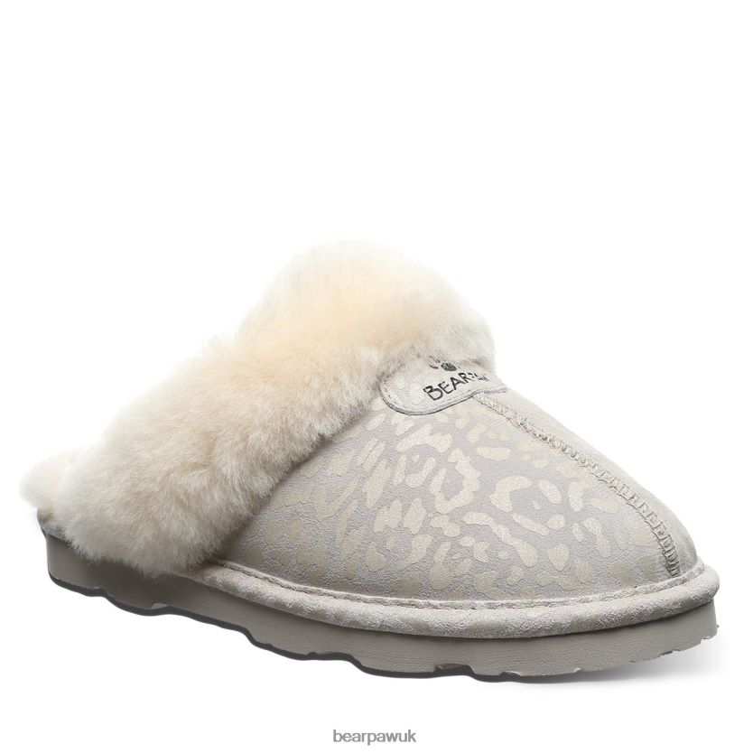 Slippers UK BEARPAW Women Loki Exotic Winter White Leopard Glitter 44J6266