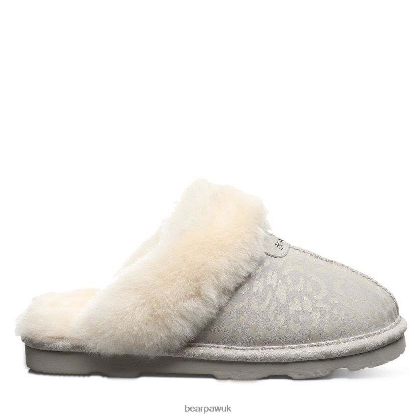 Slippers UK BEARPAW Women Loki Exotic Winter White Leopard Glitter 44J6266