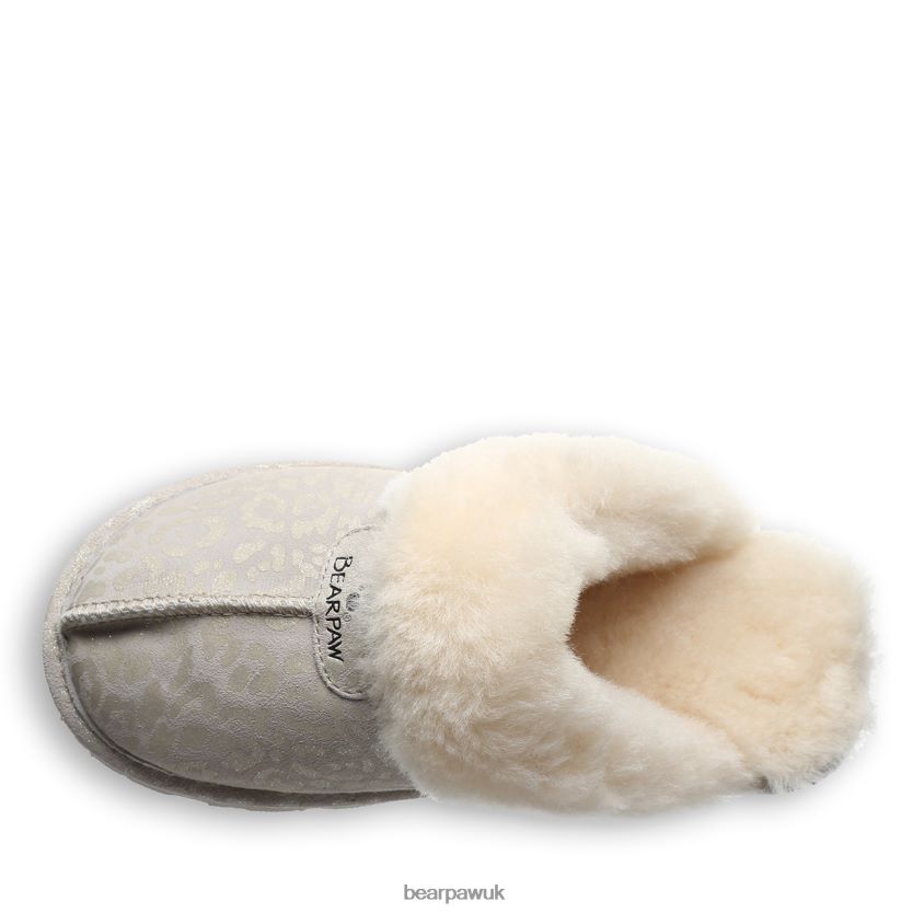 Slippers UK BEARPAW Women Loki Exotic Winter White Leopard Glitter 44J6266