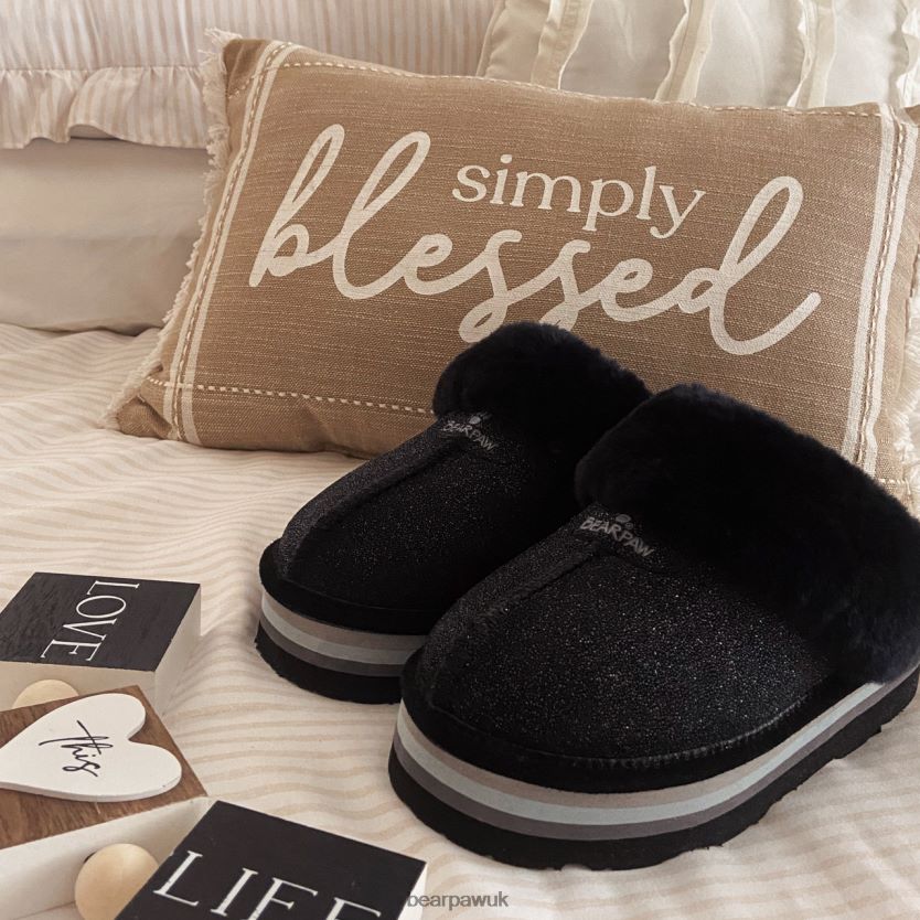 Slippers UK BEARPAW Women Retro Loki Black Caviar 44J6320
